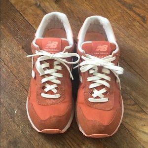 New Balance coral sneakers